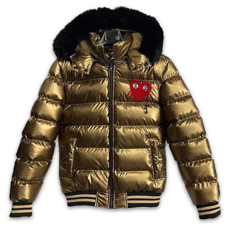 Reelistik Love Hurts Reversible Bubble Jacket Print (Gold)