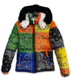 Reelistik Bandana Reversible Puffer All over Print (Multi/White)