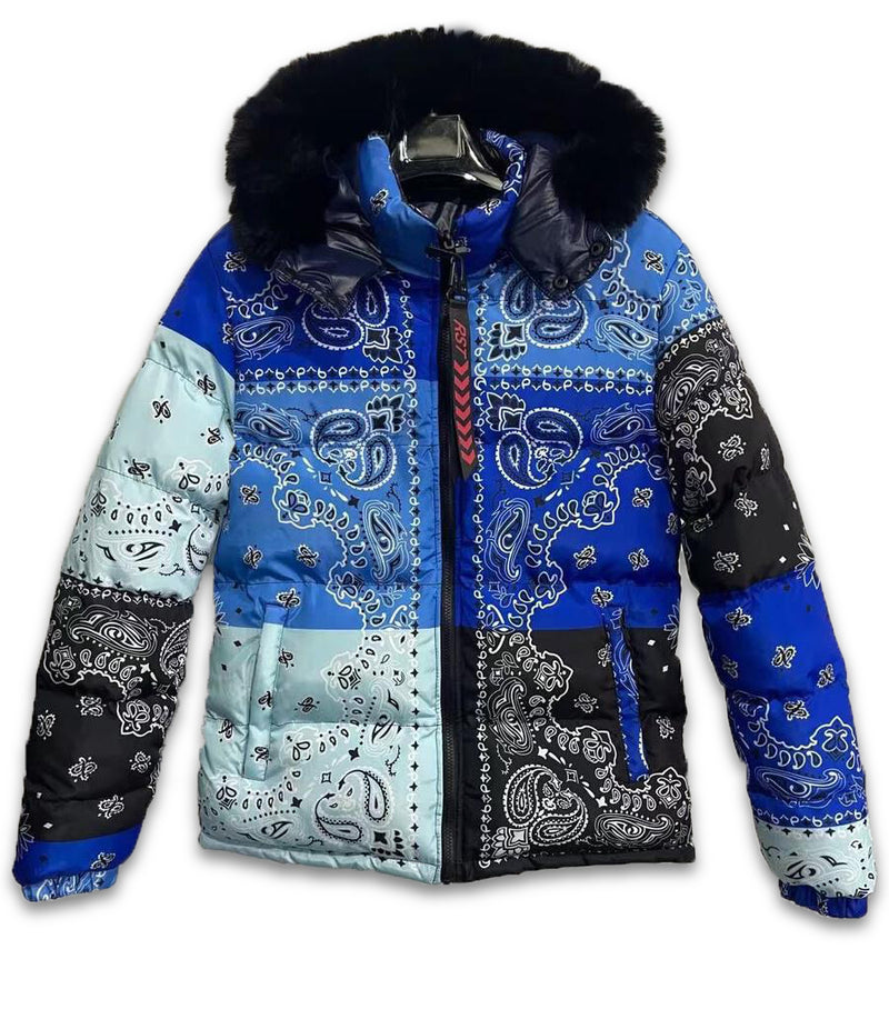 Reelistik Bandana Reversible Puffer All over Print (Blue)