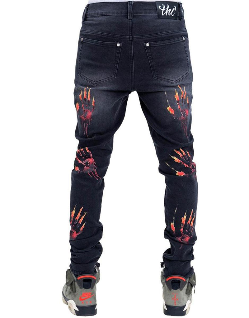 THC Blessed Jahknow War Memory Denim Jeans (Black)