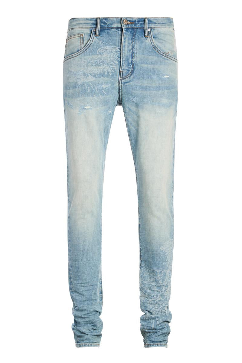 Dead Than Cool Laser Print Jean (LT BLUE)