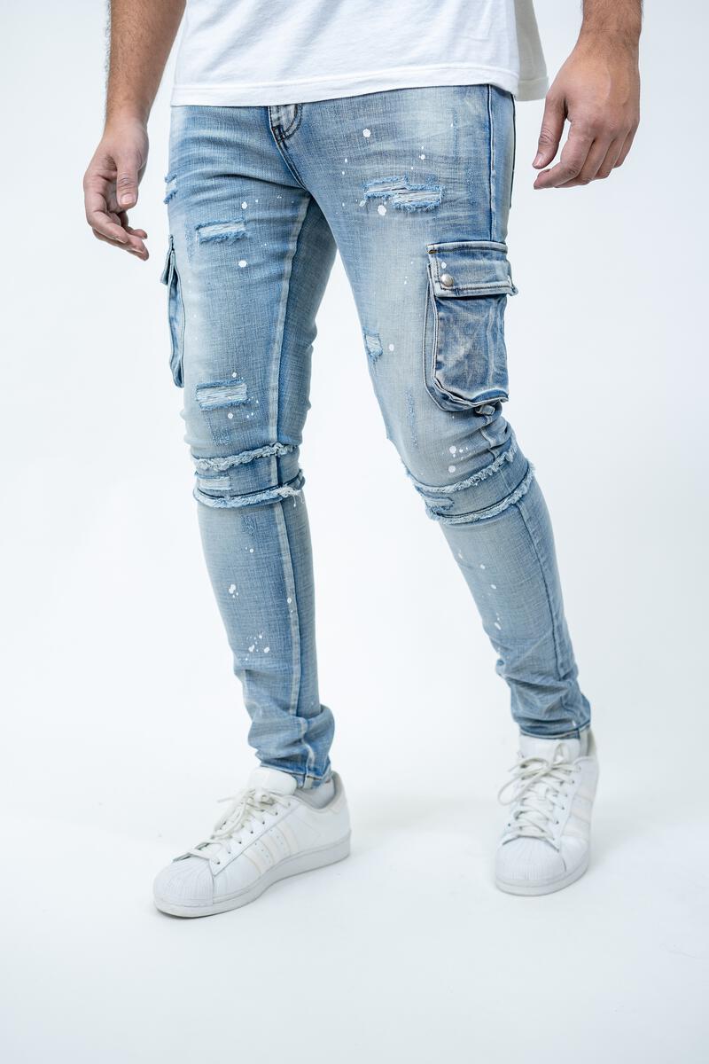 Reelistik Vero Premium Stretch Cargo Denim (LT BLUE)