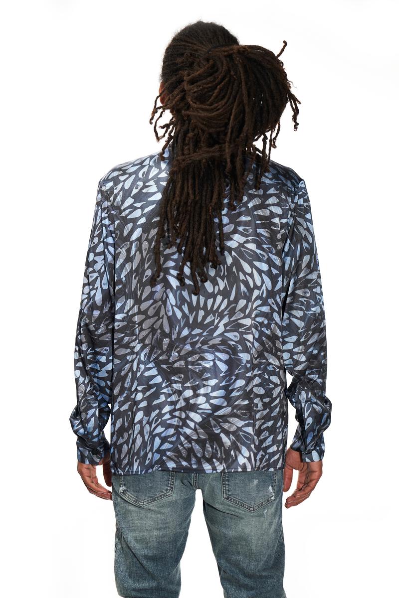 Dead Than Cool Feather Satin Shirt