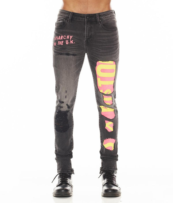 Cult of Individuality PUNK SUPER SKINNY SEX PISTOLS Jeans (BOLLOCKS)