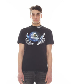 HVMAN BY CULT NOVELTY TEE WORLD HANDS TEE (BLACK)