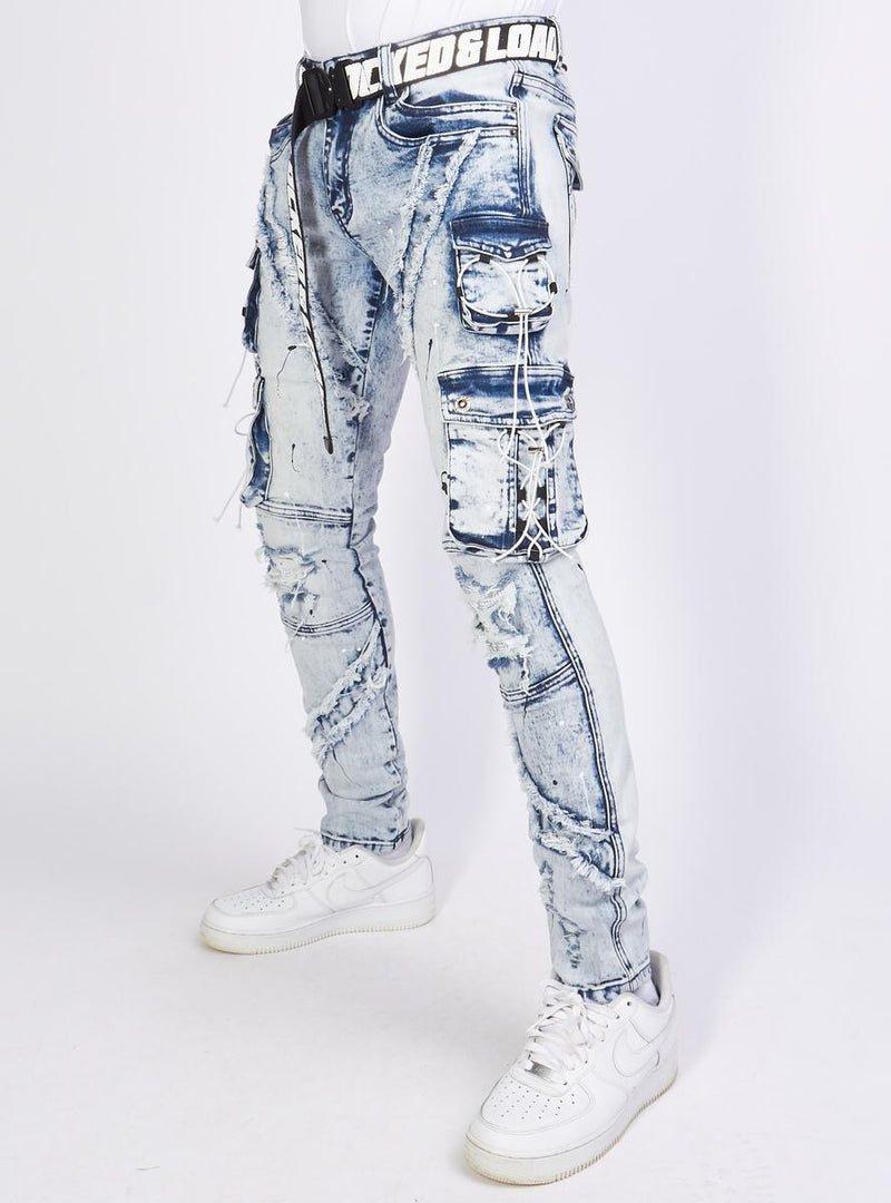 Locked & Loaded COUSY DENIM (BLUE/WHT)