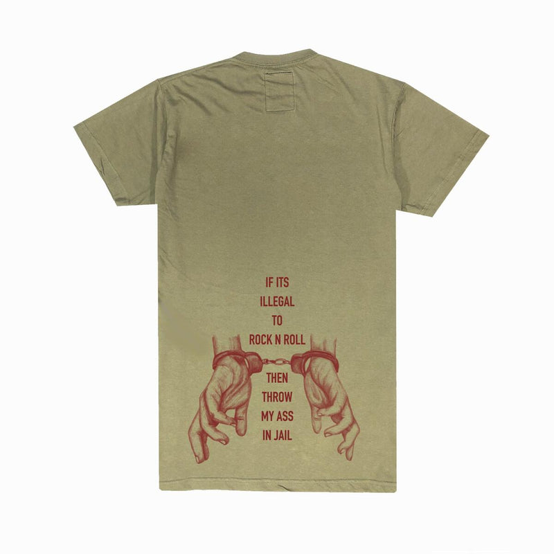 November Reine CALL MY LAWYER TEE (ARMY GREEN/BURGUNDY)