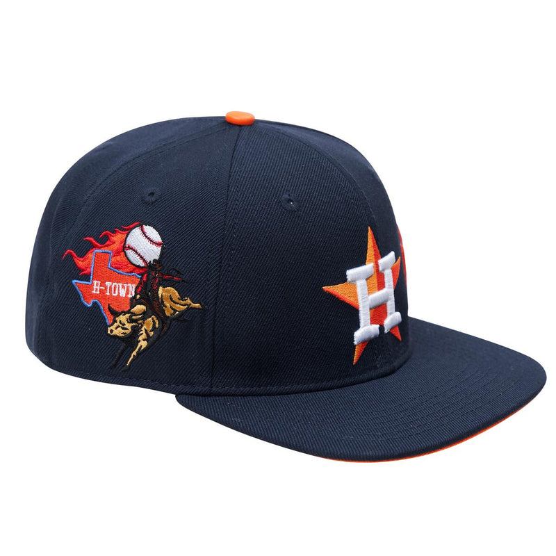 PRO STANDARD HOUSTON ASTROS HOME TOWN WOOL SNAPBACK (MIDNIGHT NAVY)