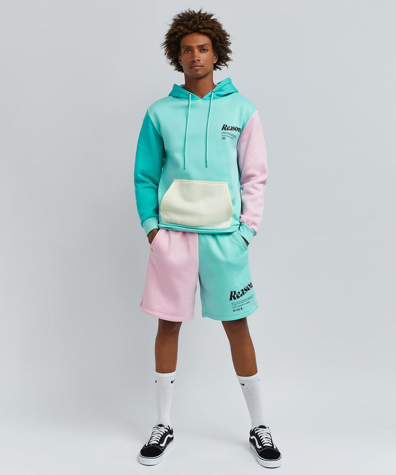 Reason Pastel Fleece Hood & Short Set (TEAL/Multi)