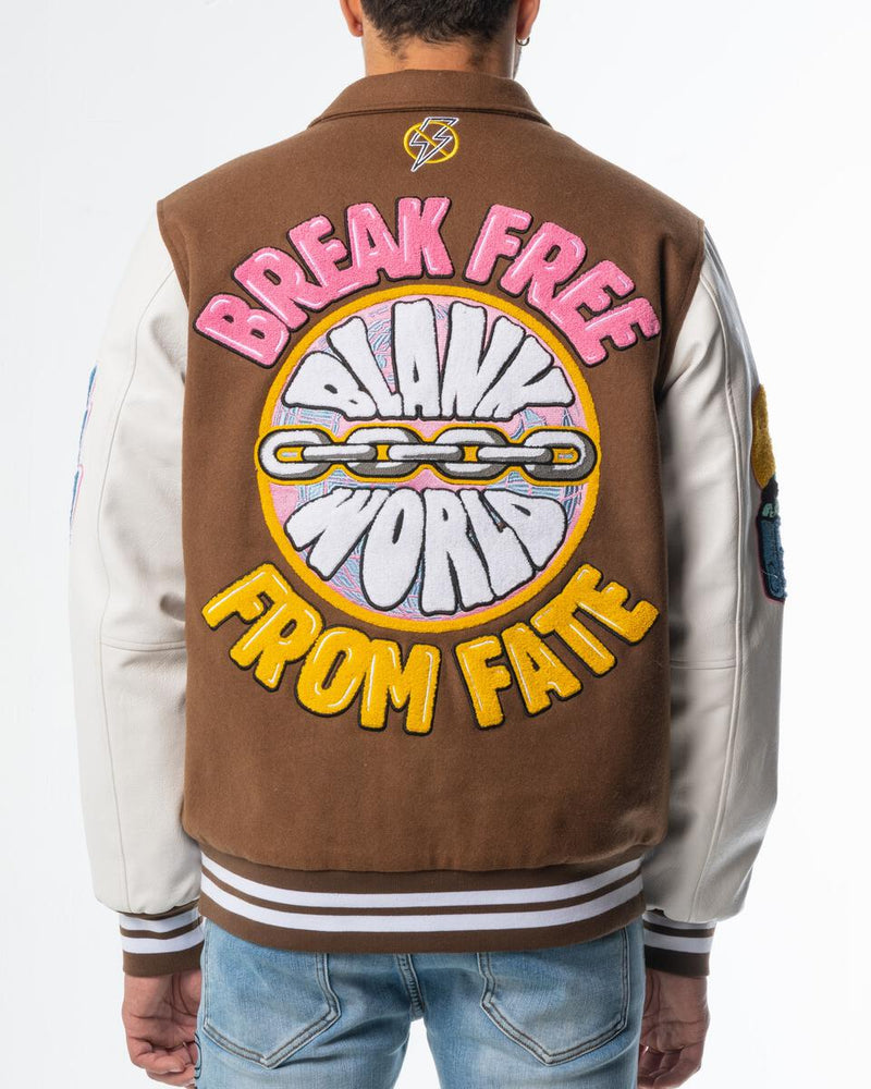 SUGARHILL DANGER LETTERMAN JACKET (BROWN)