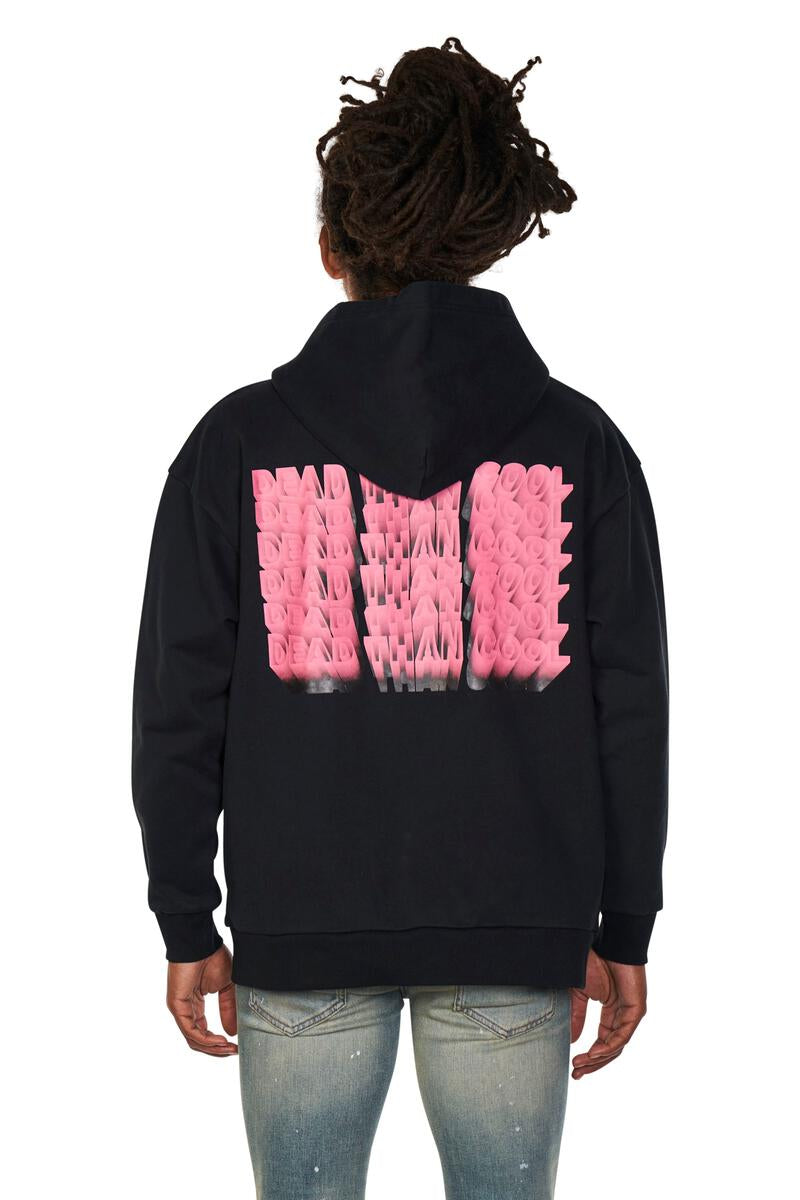 Dead Than Cool Black Trippy Logo Hoodie (Black)