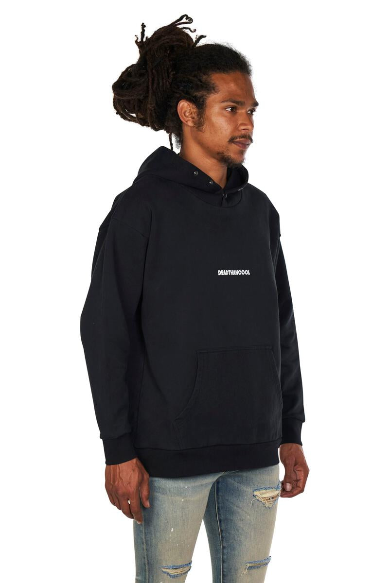 Dead Than Cool Black Trippy Logo Hoodie (Black)