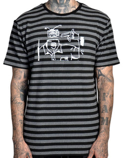 THC Fake News Striped Tee (Black)