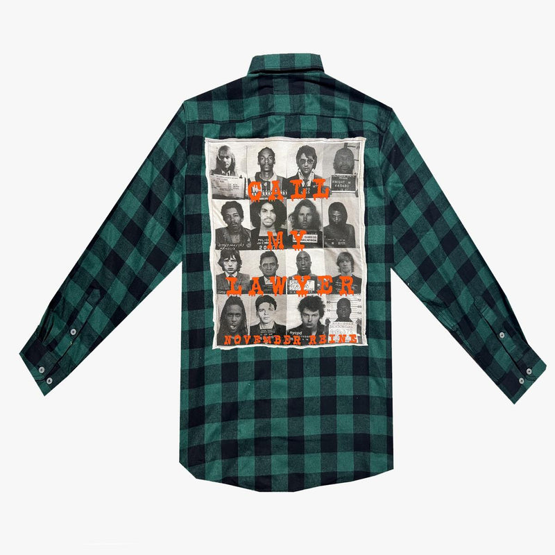 November Reine CALL MY LAWYER FLANNEL (DARK FOREST GREEN AND ORANGE)