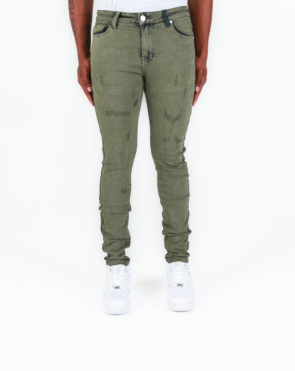 Pheelings TAKE THE CHANCE SKINNY DENIM (OLIVE BLUE SAND WASH)