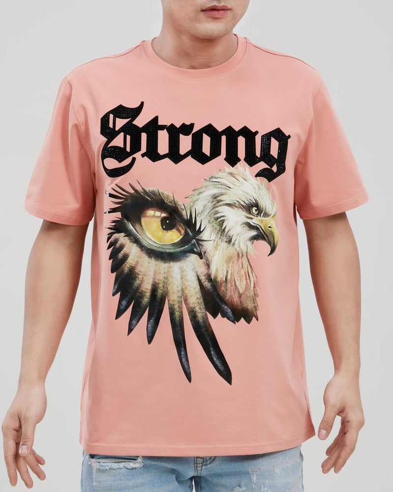 Roku Studio STRONG EAGLE TEE WITH BLK R.STONES (SALMON)