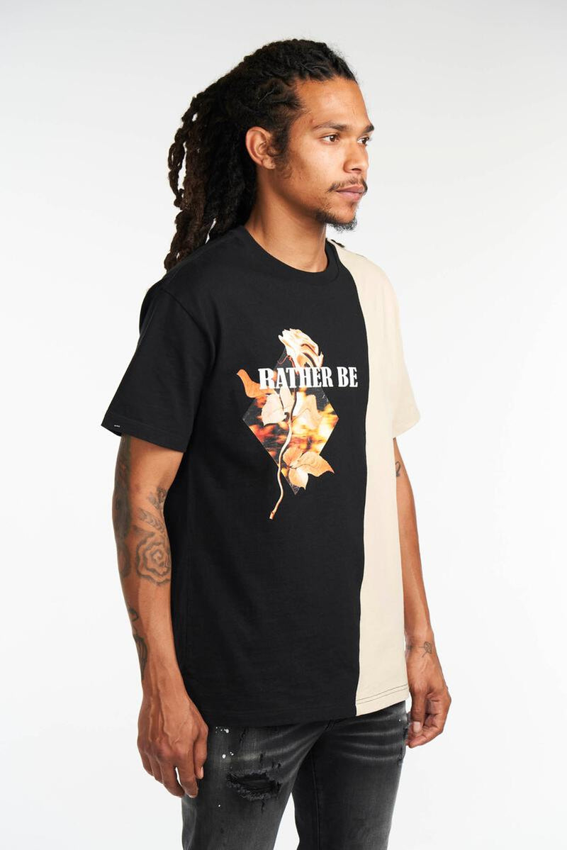 Dead Than Cool Split Floral Print Tee