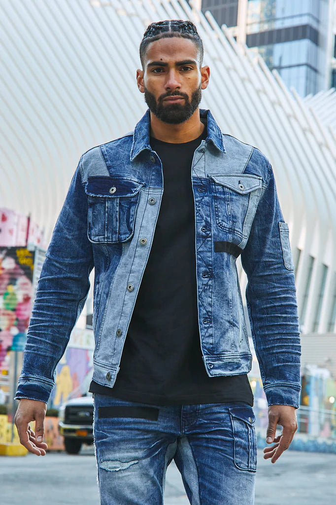 Jordan Craig FORT GREENE DENIM TRUCKER JACKET (TONAL BLUE)