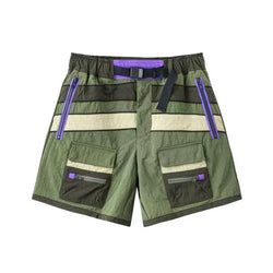 Alpha Style Flint Panel Shorts (Green/Purple)