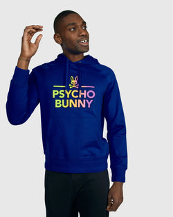 Psycho Bunny MENS DYLAN GRADIENT BUNNY HOODIE (Sapphire)