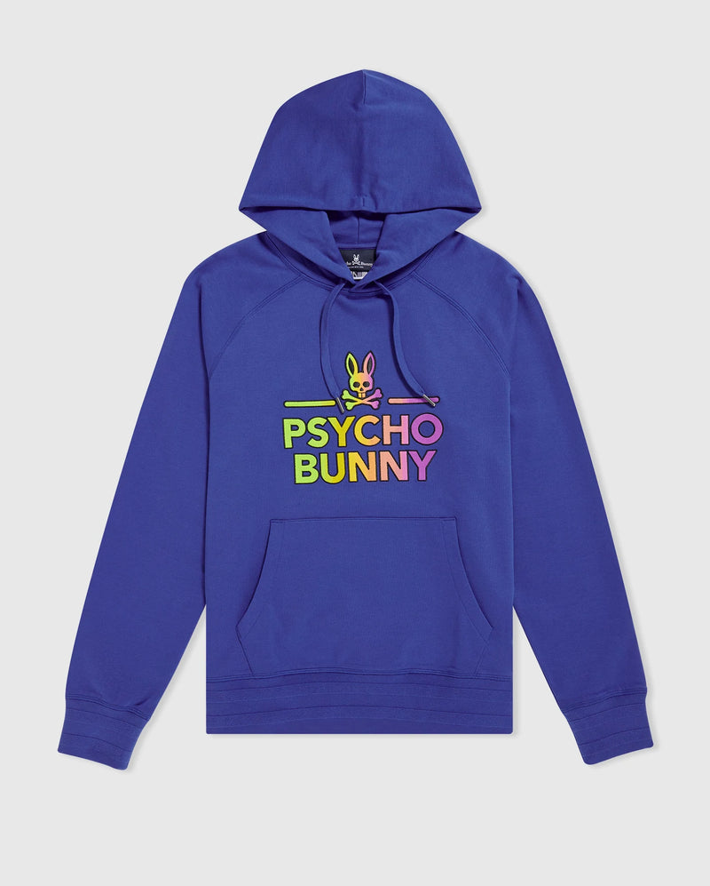 Psycho Bunny MENS DYLAN GRADIENT BUNNY HOODIE (Sapphire)