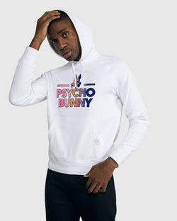 Psycho Bunny MENS DYLAN GRADIENT BUNNY HOODIE (White)