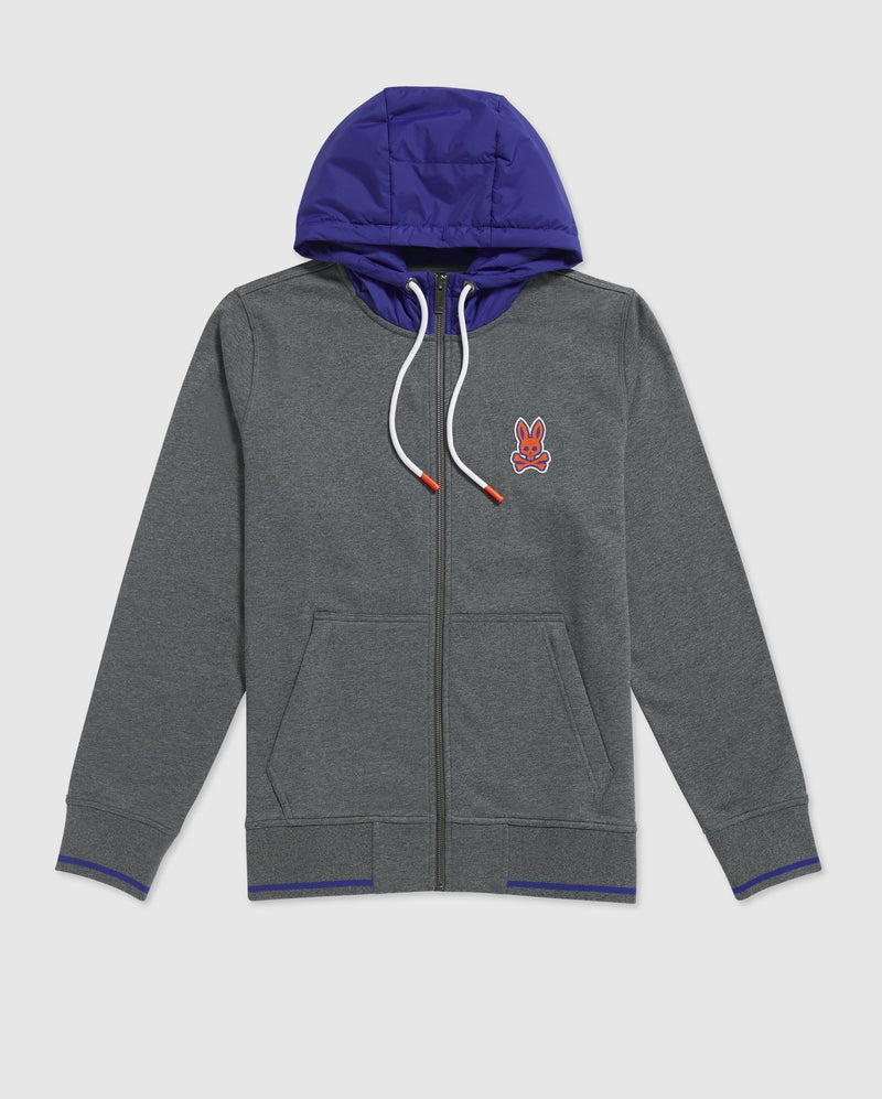 Psycho Bunny MENS BAYLES CHAIN STITCH HOODIE (Heather Storm)