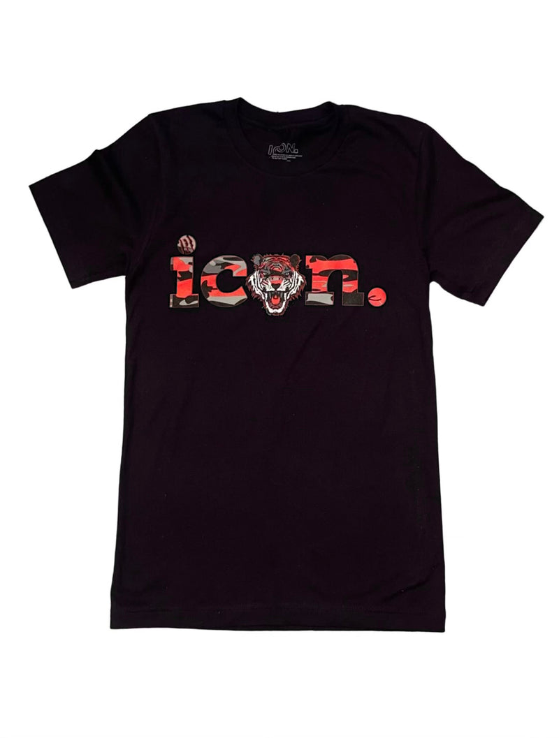 Icon Tiger logo camo tee (black)