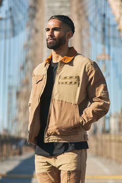 Jordan Craig Crown Heights Denim Trucker Jacket (Tonal Duck)