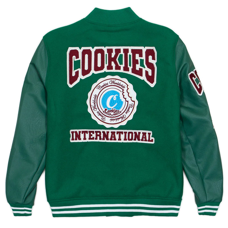 Cookies DOUBLE UP WOOL LETTERMAN JACKET (FOREST GREEN)