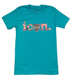 Icon Tiger logo camo tee (TEAL)