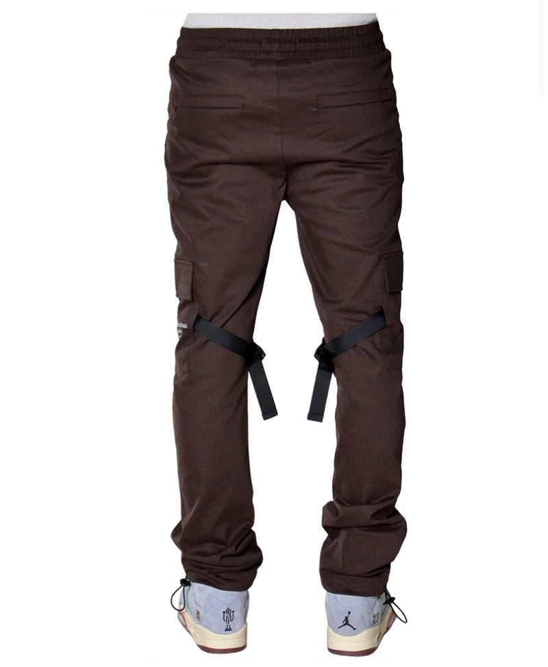 THC X THE SHOP 147 Four Quarters Flared Cargo Pants (Chocolate)