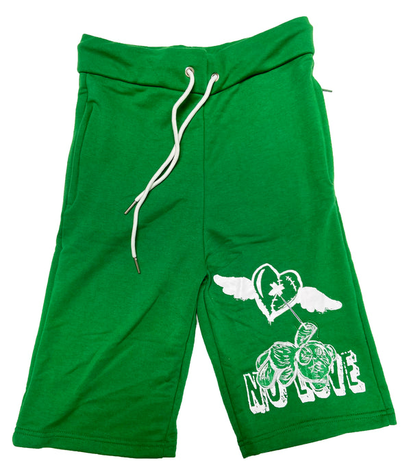 Retro Label No Love Shorts (Retro 4 Green)