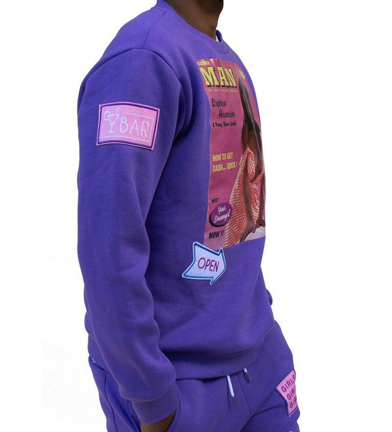 Premium Garage Modern Man Crew Neck Premium Sweatshirt (Ultra Violet)
