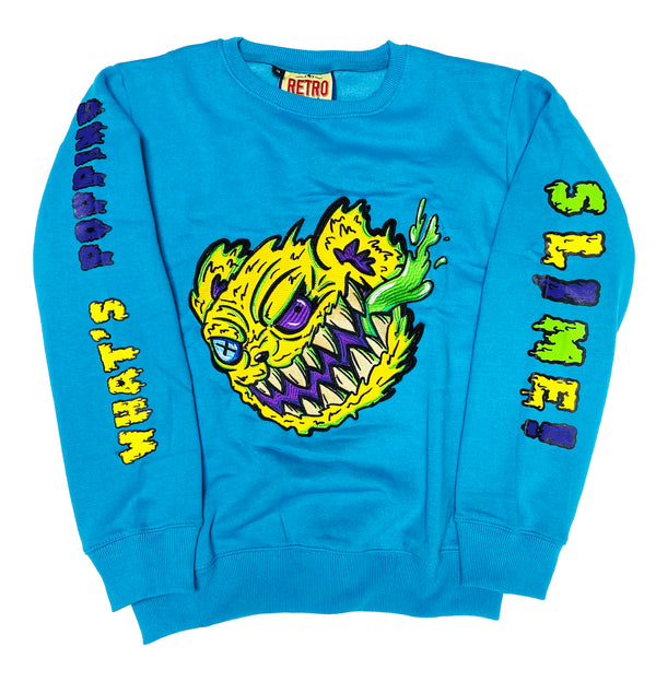 RETRO LABEL Slime Bear Crewneck (Blue)