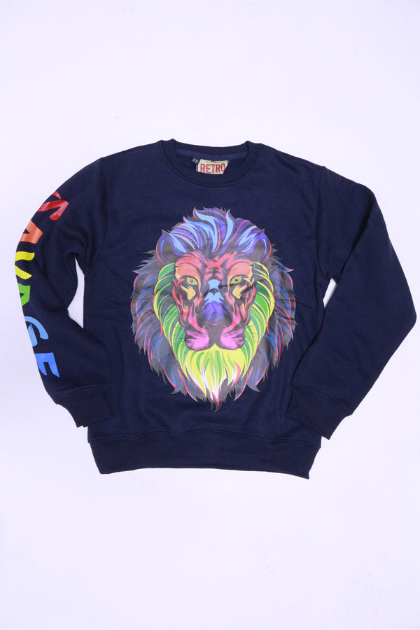 Retro Label Savage Tiger Crewneck (navy)