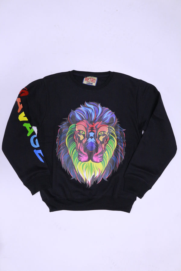 Retro Label Savage Tiger Crewneck (black)