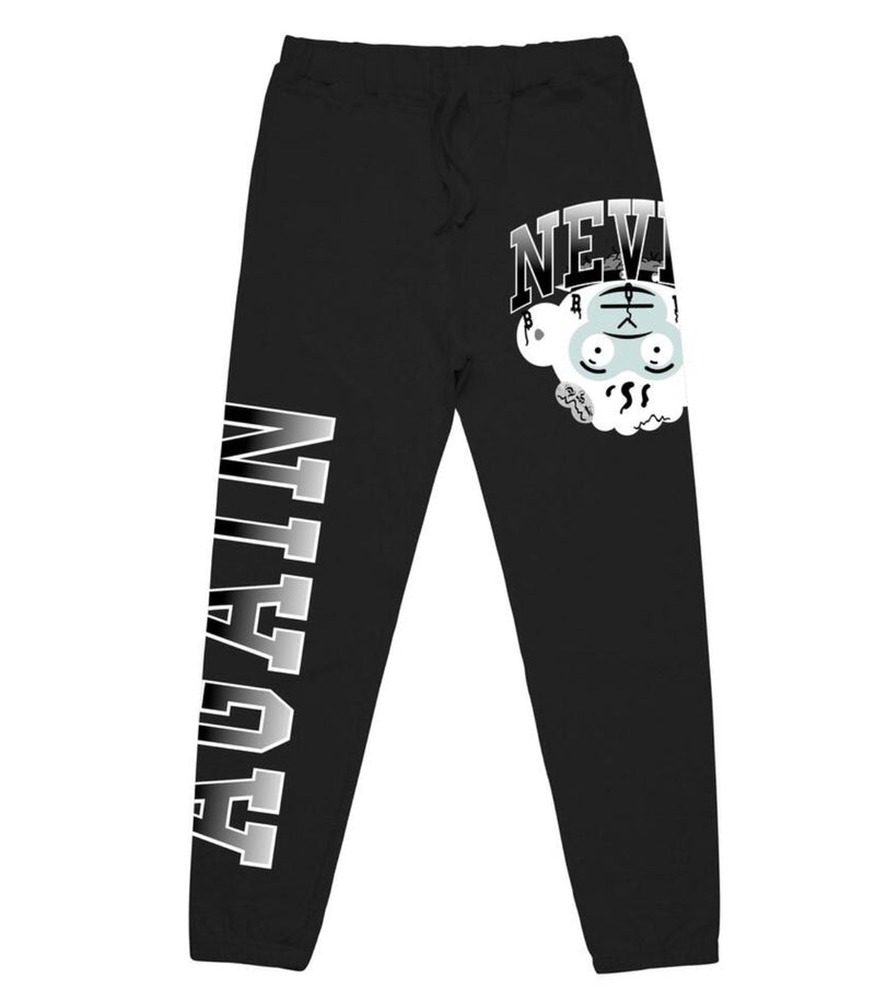 Never Broke Again Grey Monkey Head Joggers (Black)