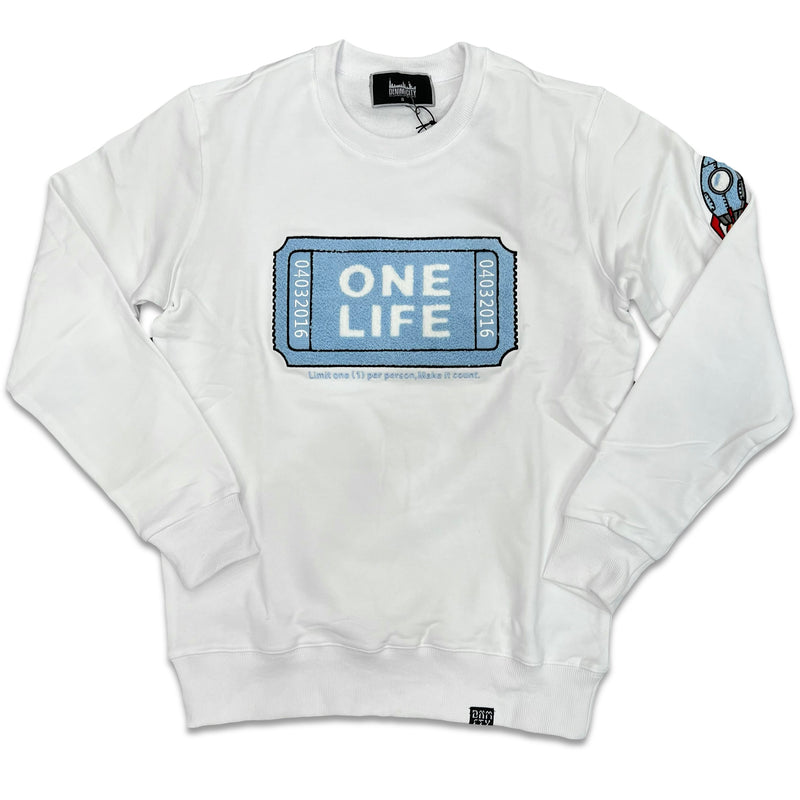 Denimicity One Life Chenille Crewneck (White)