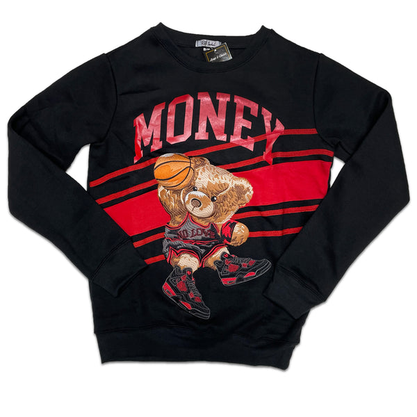 RETRO LABEL MONEY BEAR CREWNECK (RETRO 4 RED THUNDER)