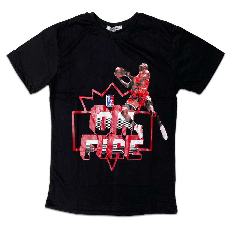 RETRO LABEL ON FIRE SHIRT (RETRO 4 RED THUNDER)