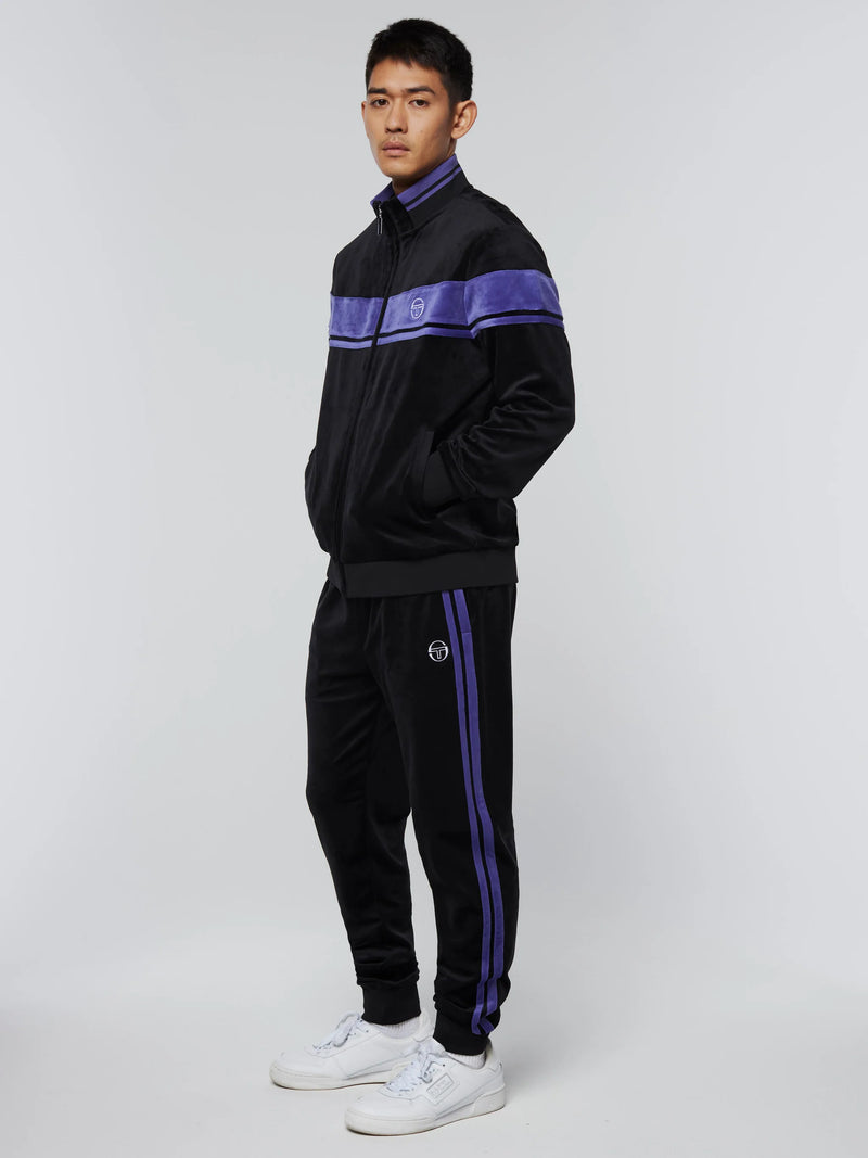 Sergio Tacchini DAMARINDO VELOUR TRACK SET (BLACK/ LIBERTY)