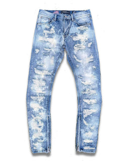 Damati Tikrit Rip and Repair all over distressed Denim (Blue)