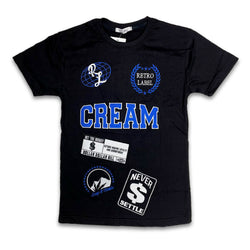 Retro Label Cream Shirt (Retro 1 KO Storm Blue)