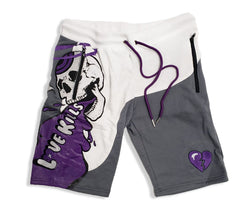 Retro Label Love Kills Shorts (Retro 7 Flint)