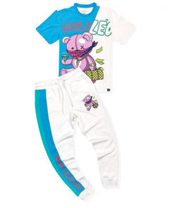 Civilized Bandit Bear Shirt & Short Set (White)