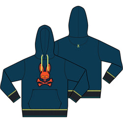 Psycho Bunny MENS CORBY TWILL LOGO HOODIE (Midnight Ocean)