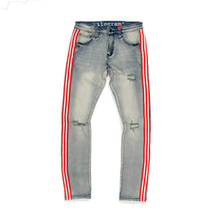 Kilogram Medium Blue Denim (White/Red Stripes)