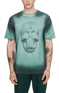 Eleven Paris Knit Spray Short Sleeve Crewneck T-Shirt (GRANITE GREEN SPRAY)